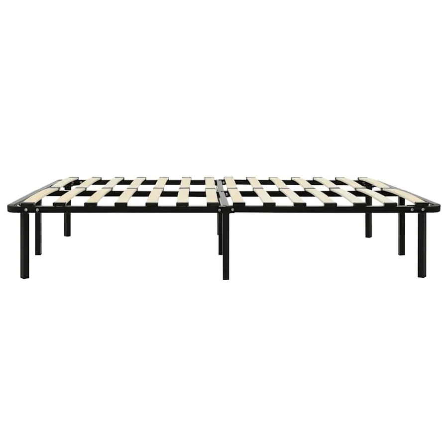 Cadre de lit sans matelas noir métal 160x200 cm - 4