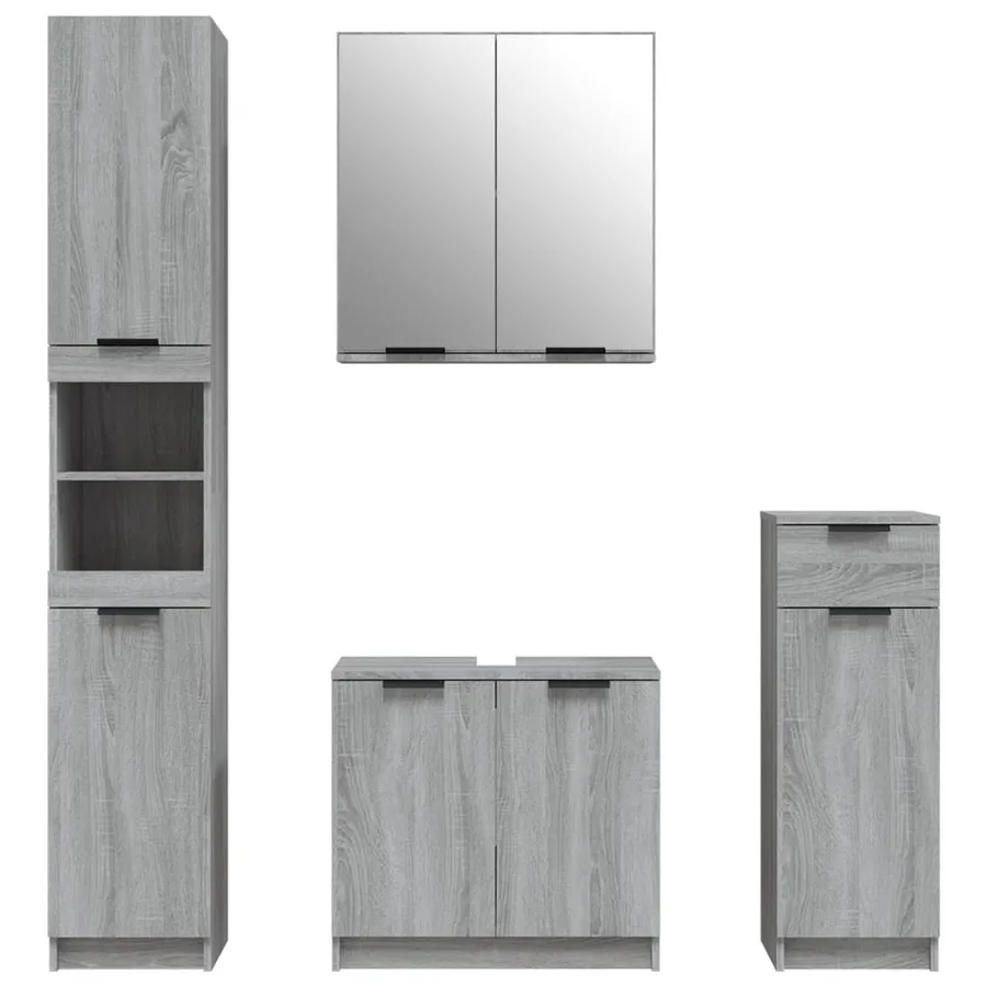 Ensemble d'armoires de salle de bain 4 pcs sonoma gris - 5