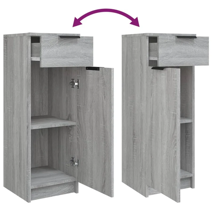 Ensemble d'armoires de salle de bain 4 pcs sonoma gris - 9