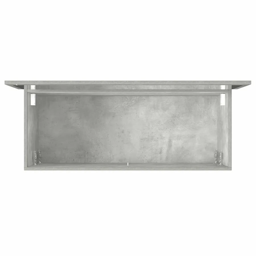 Armoire de bain avec miroir gris béton bois d'ingénierie - 8