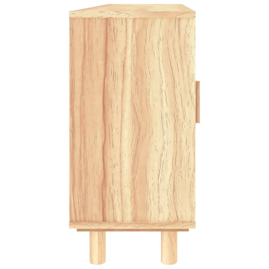 Buffet Marron 105x30x60 cm Bois de pin massif et rotin naturel - 6