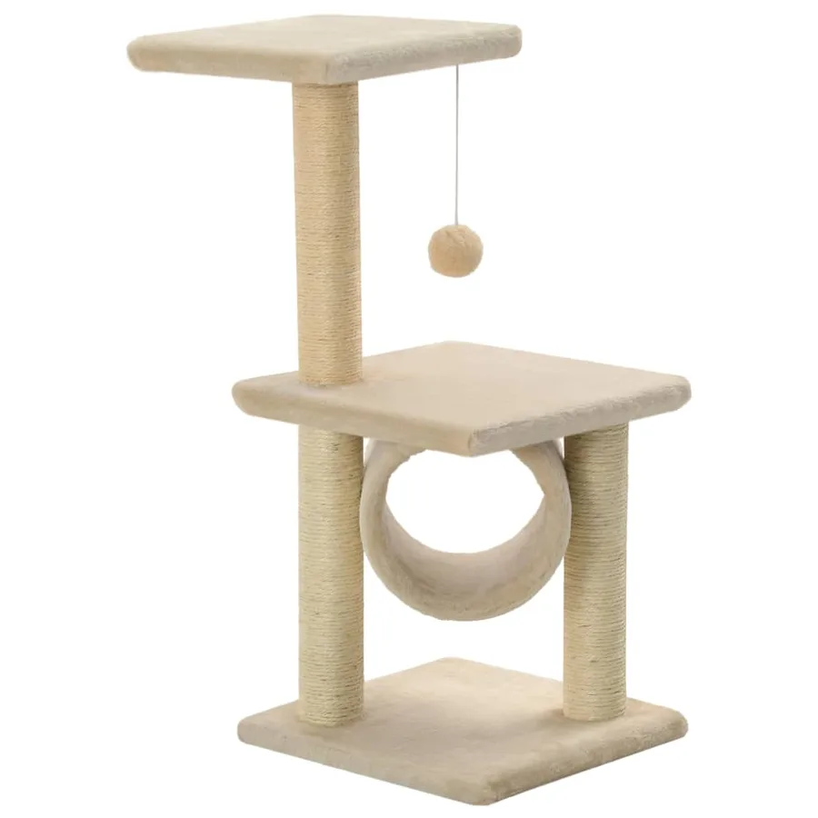 Arbre à chat avec griffoirs en sisal 65 cm Beige - 2