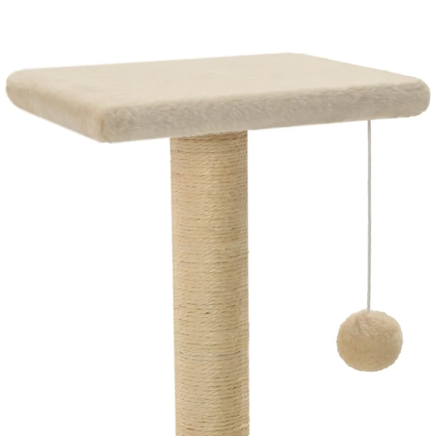 Arbre à chat avec griffoirs en sisal 65 cm Beige - 4