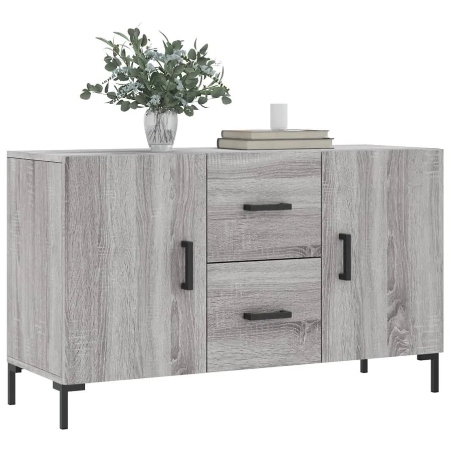 Buffet sonoma gris 100x36x60 cm bois d'ingénierie - 3