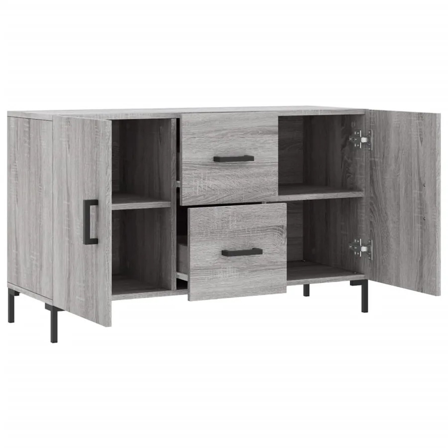Buffet sonoma gris 100x36x60 cm bois d'ingénierie - 5