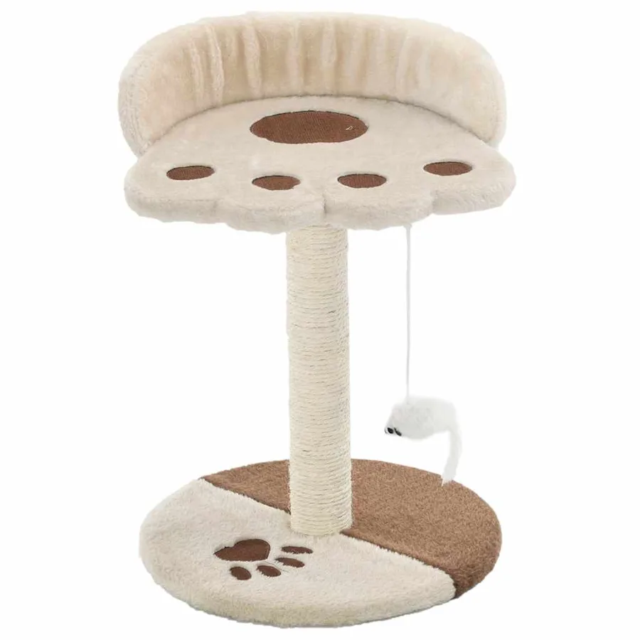 Arbre à chat avec griffoir en sisal 40 cm Beige et Marron - 2