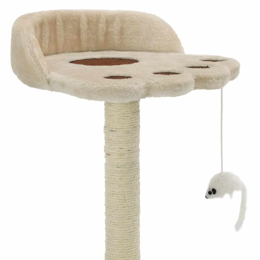 Arbre à chat avec griffoir en sisal 40 cm Beige et Marron - 3