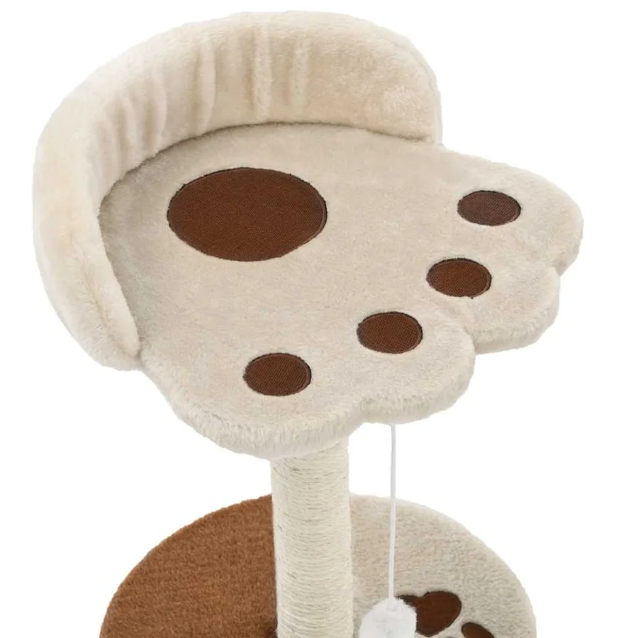 Arbre à chat avec griffoir en sisal 40 cm Beige et Marron - 4