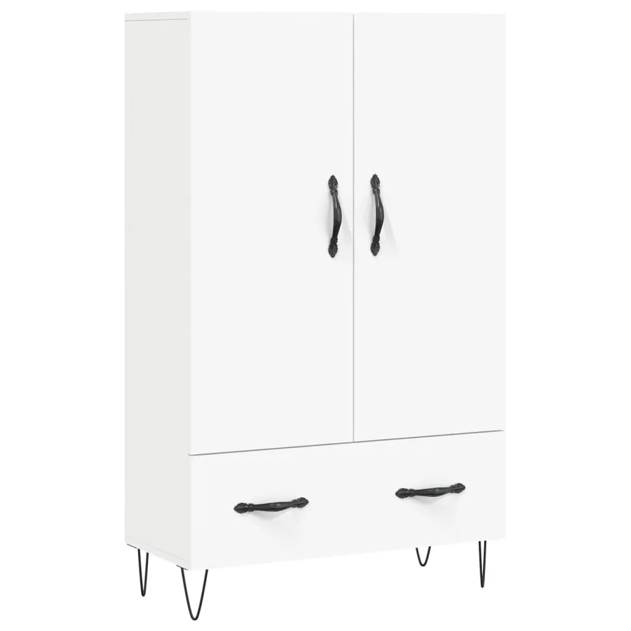 Buffet haut blanc 69,5x31x115 cm bois d'ingénierie - 2