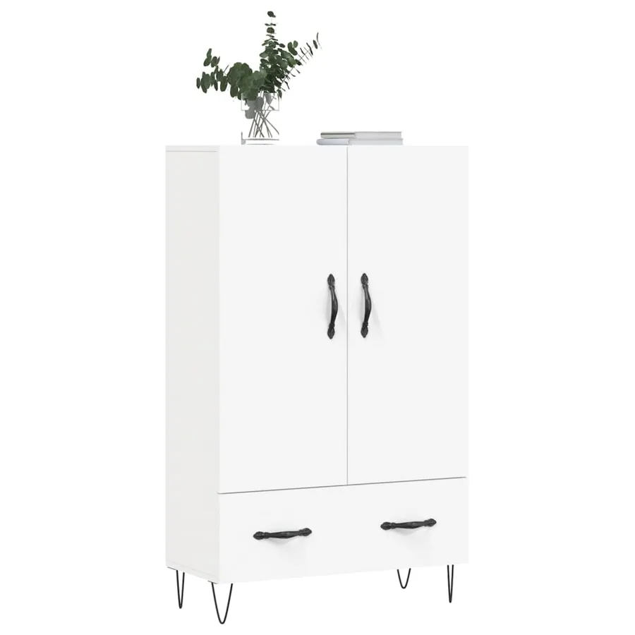 Buffet haut blanc 69,5x31x115 cm bois d'ingénierie - 3