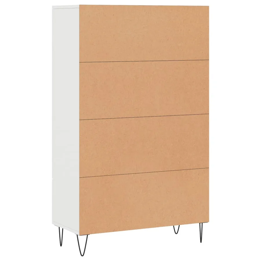 Buffet haut blanc 69,5x31x115 cm bois d'ingénierie - 8