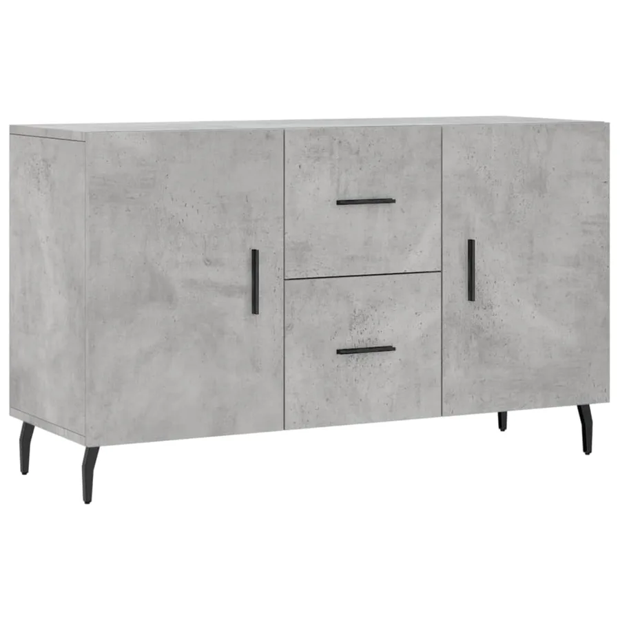 Buffet gris béton 100x36x60 cm bois d'ingénierie - 2