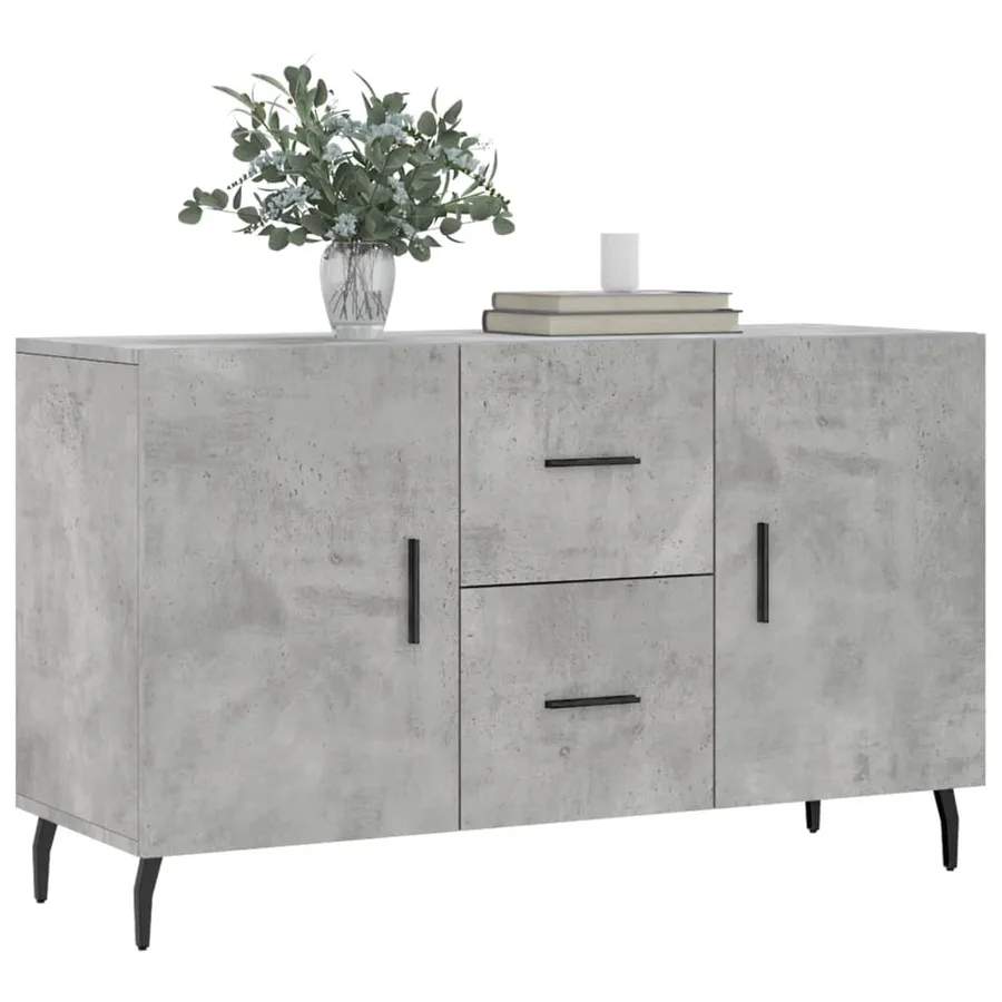 Buffet gris béton 100x36x60 cm bois d'ingénierie - 3