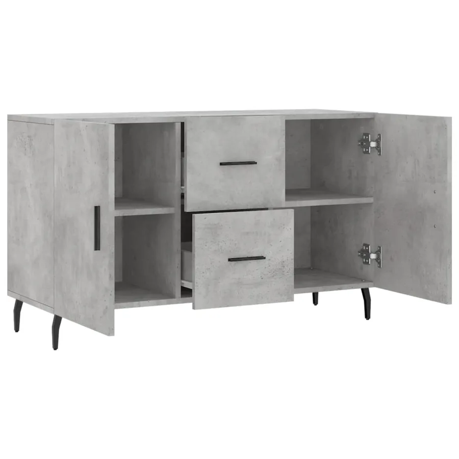 Buffet gris béton 100x36x60 cm bois d'ingénierie - 5