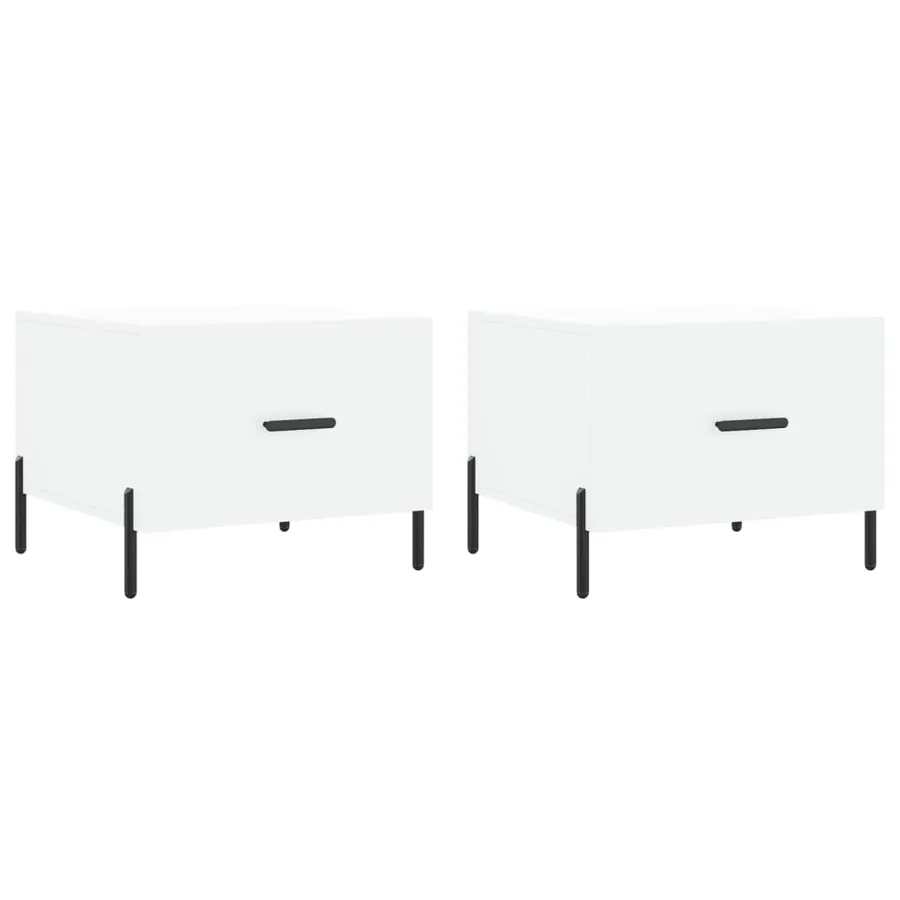 Tables basses 2 pcs blanc 50x50x40 cm bois d'ingénierie - 2