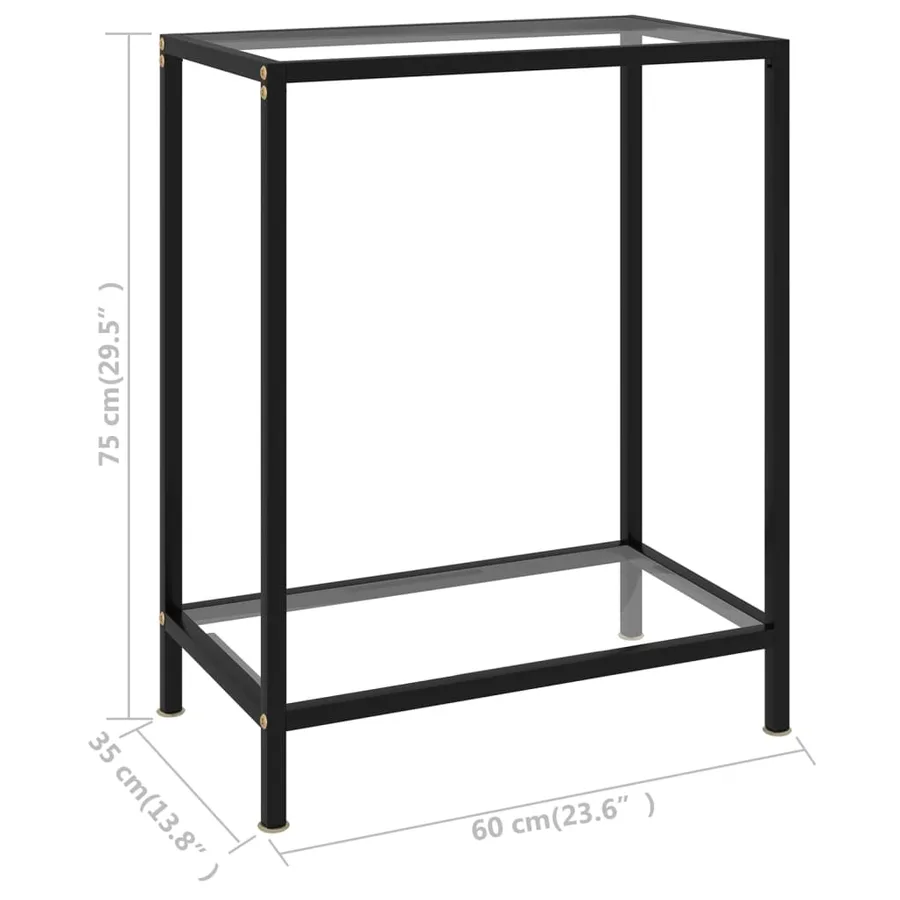 Table console Transparent 60x35x75 cm Verre trempé - 6