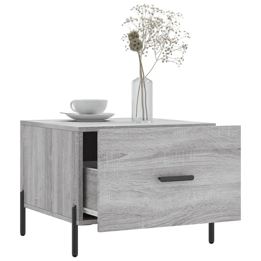 Table basse Sonoma gris 50x50x40 cm Bois d'ingénierie - 4