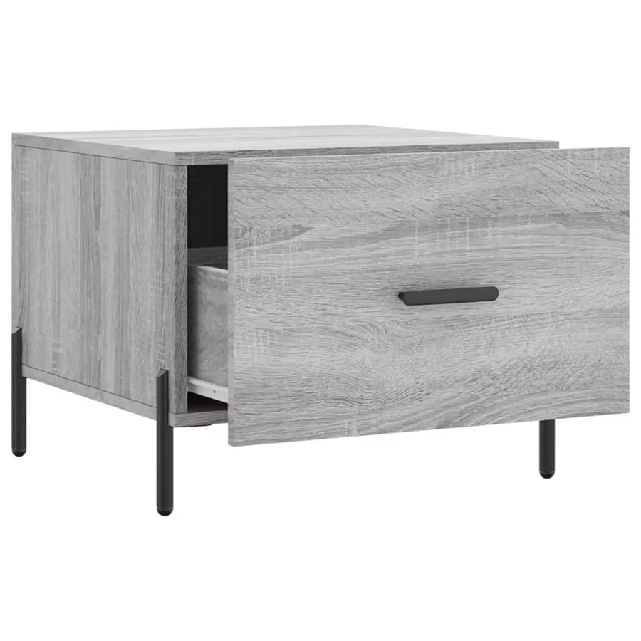 Table basse Sonoma gris 50x50x40 cm Bois d'ingénierie - 6
