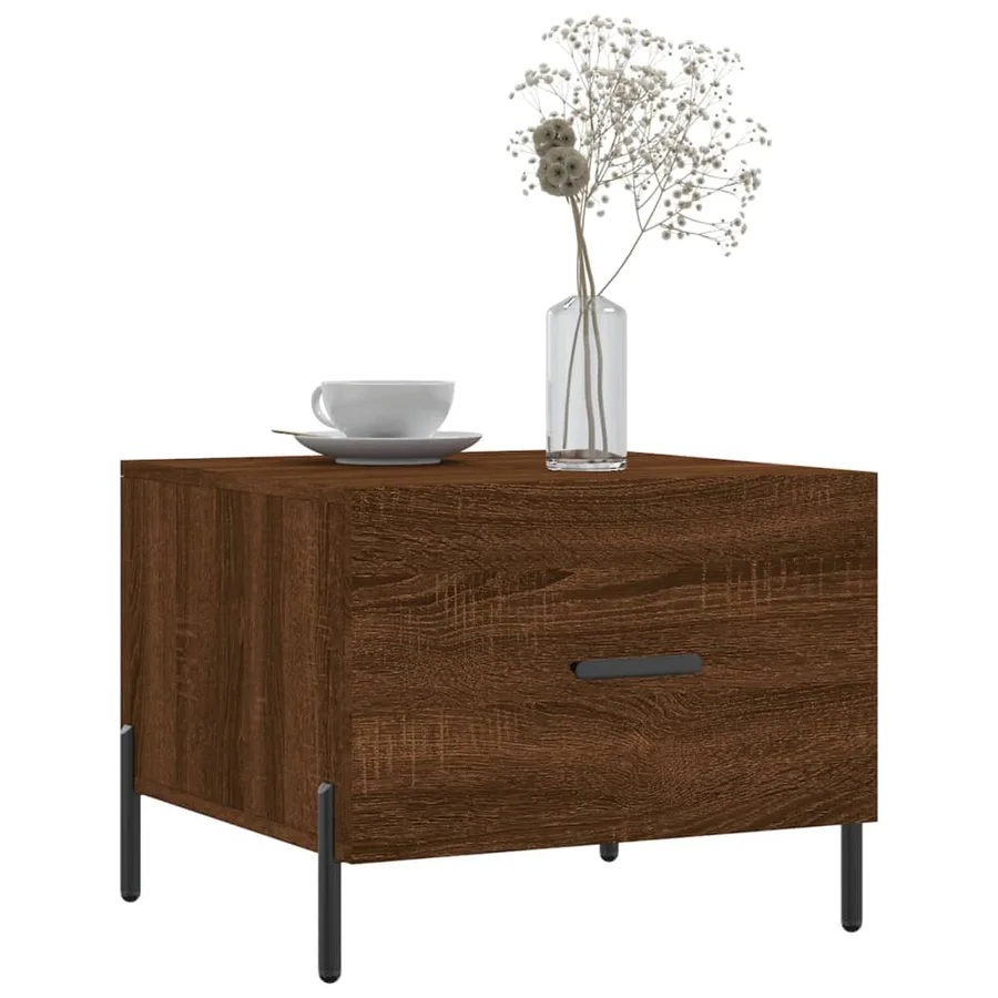 Table basse Chêne marron 50x50x40 cm Bois d'ingénierie - 3