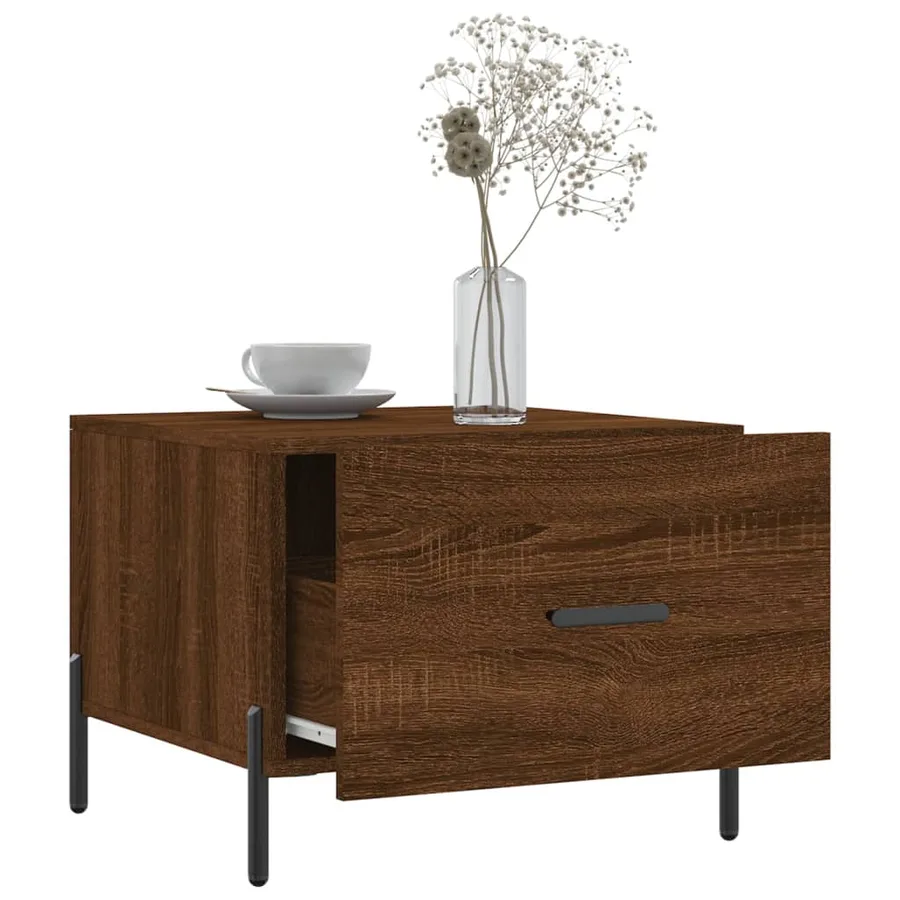 Table basse Chêne marron 50x50x40 cm Bois d'ingénierie - 4