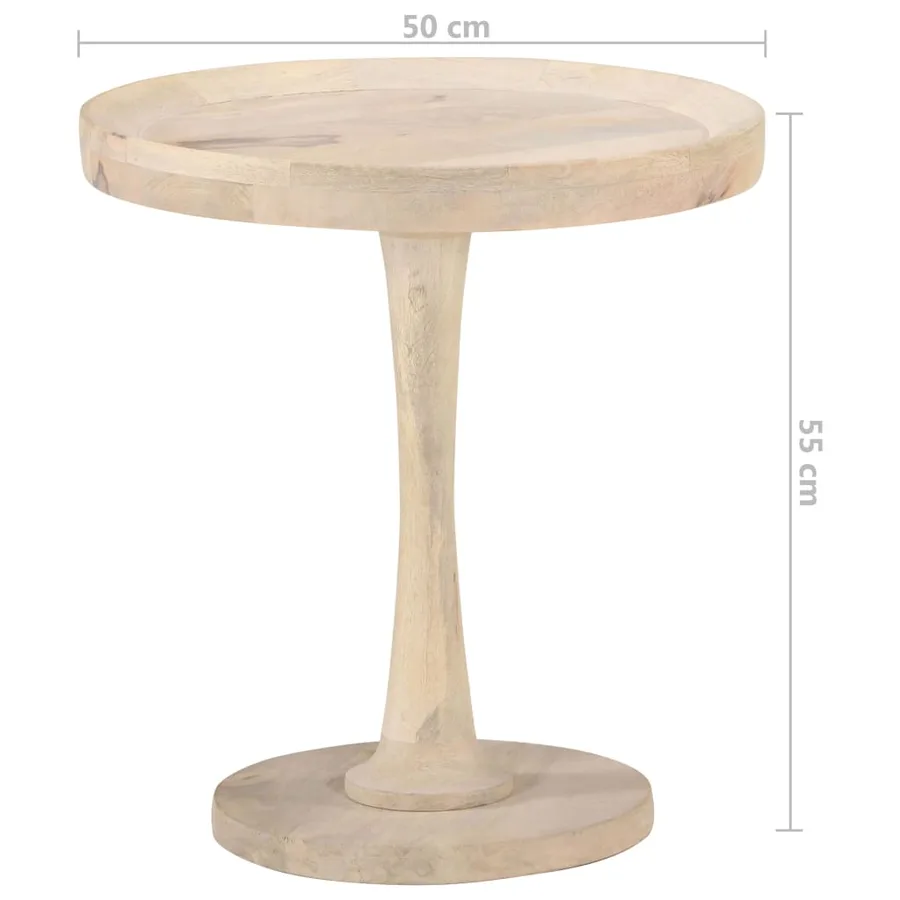 Table d'appoint Ø50x55 cm Bois de manguier massif - 4