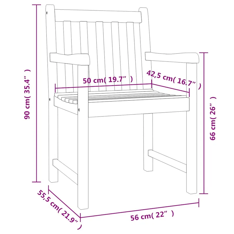 Ensemble à manger de jardin 7 pcs Bois d'acacia solide - 10