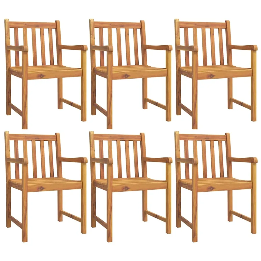 Ensemble à manger de jardin 7 pcs Bois d'acacia solide - 3