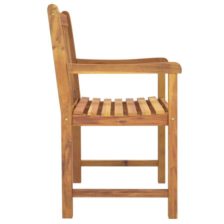Chaises de jardin 4 pcs Naturel Bois d'Acacia Massif Empilable - 5