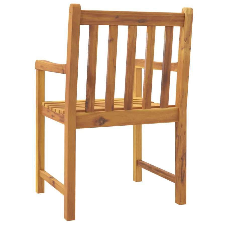 Chaises de jardin 4 pcs Naturel Bois d'Acacia Massif Empilable - 6