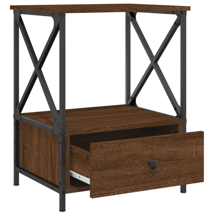 Tables de chevet 2 pcs chêne marron 50x41x65 cm bois ingénierie - 7