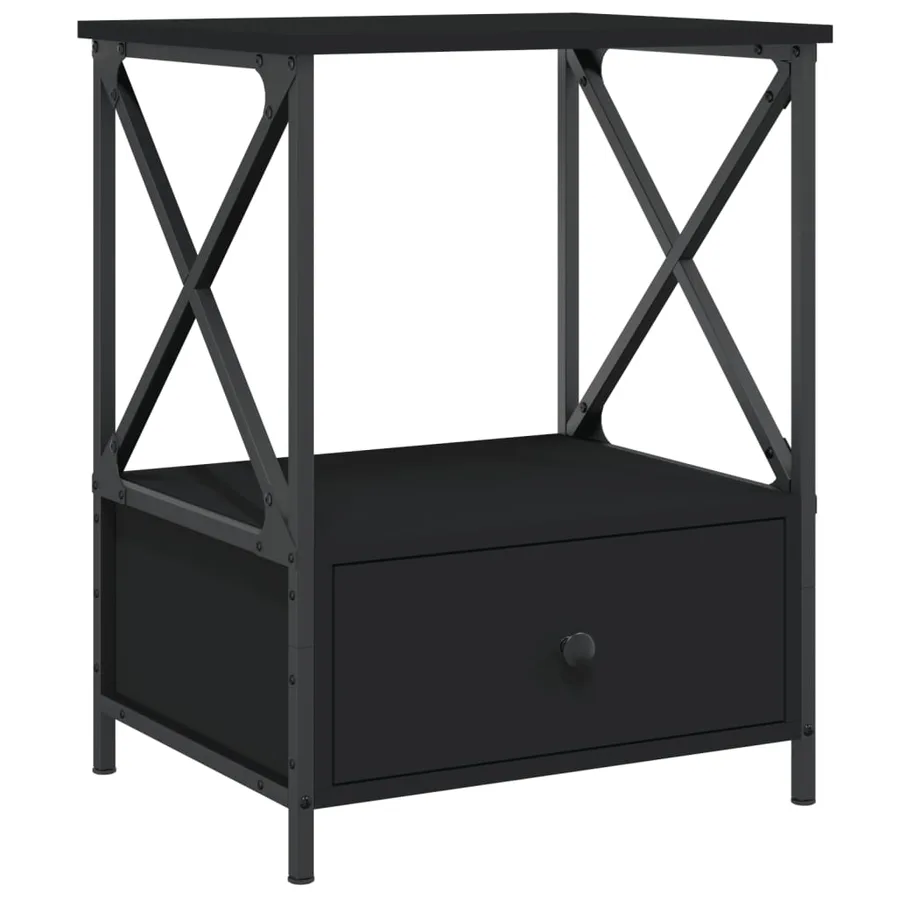 Tables de chevet 2 pcs noir 50x41x65 cm bois d’ingénierie - 5