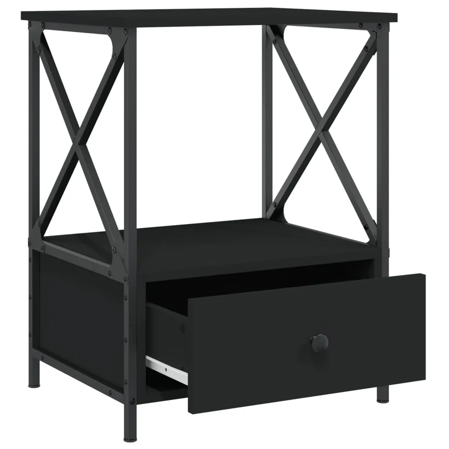 Tables de chevet 2 pcs noir 50x41x65 cm bois d’ingénierie - 7