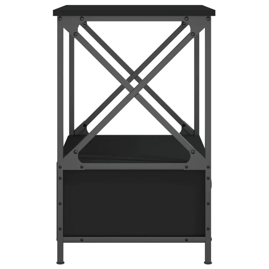 Tables de chevet 2 pcs noir 50x41x65 cm bois d’ingénierie - 8