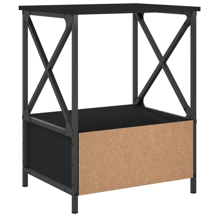 Tables de chevet 2 pcs noir 50x41x65 cm bois d’ingénierie - 9