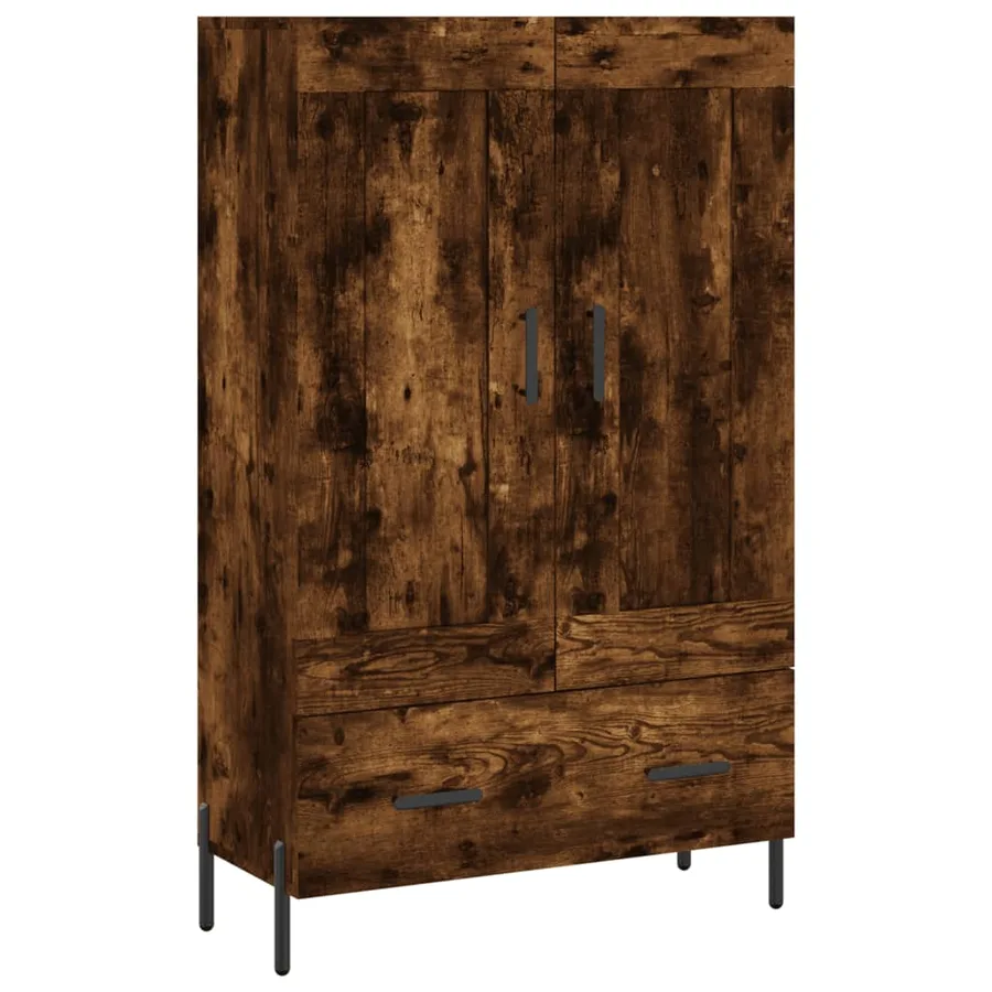 Buffet haut chêne fumé 69,5x31x115 cm bois d'ingénierie - 2
