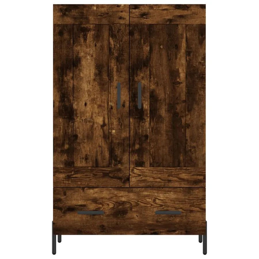 Buffet haut chêne fumé 69,5x31x115 cm bois d'ingénierie - 5