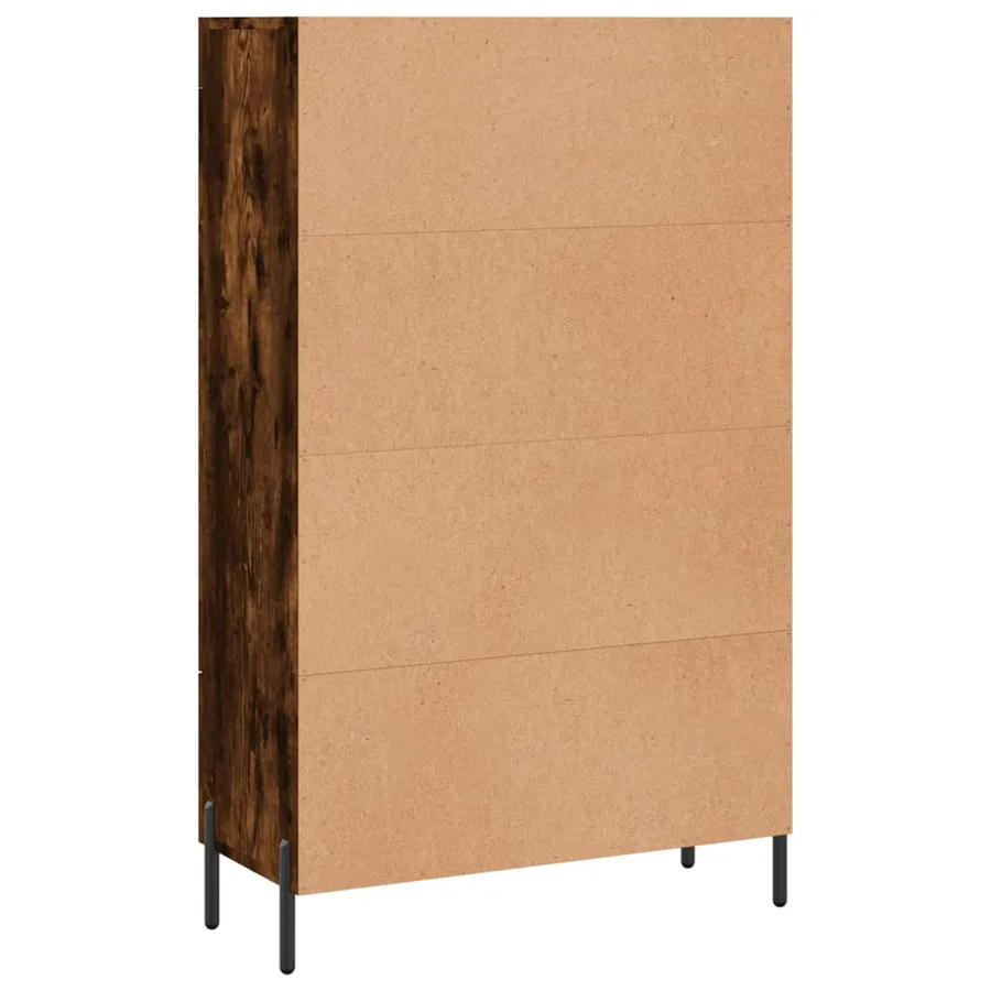 Buffet haut chêne fumé 69,5x31x115 cm bois d'ingénierie - 8