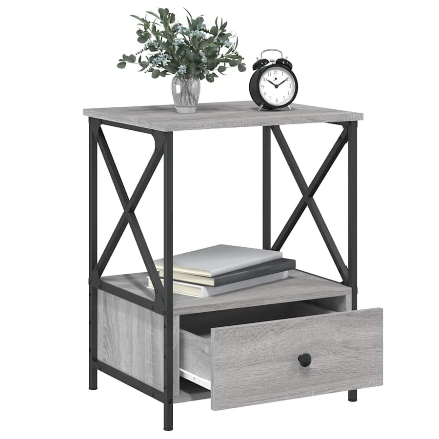 Tables de chevet 2 pcs sonoma gris 50x41x65 cm bois ingénierie - 4