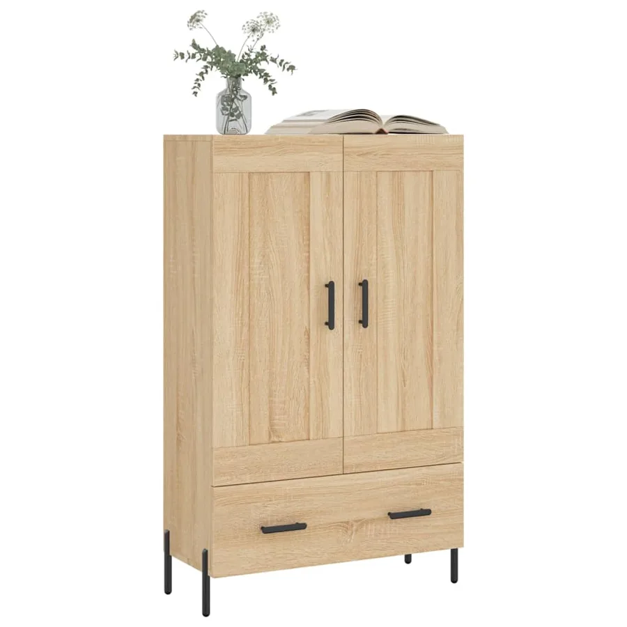 Buffet haut chêne sonoma 69,5x31x115 cm bois d'ingénierie - 3