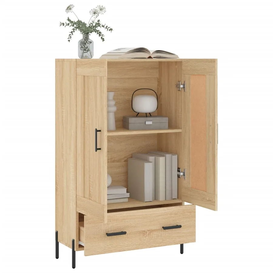 Buffet haut chêne sonoma 69,5x31x115 cm bois d'ingénierie - 4