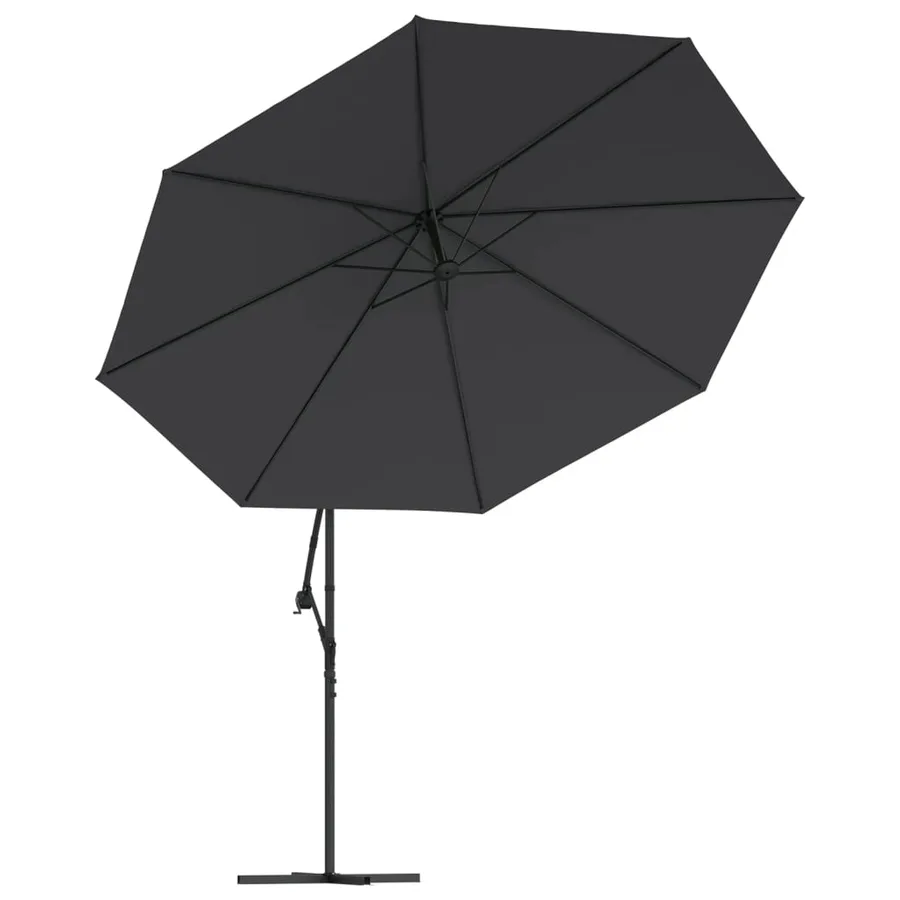 Parasol de jardin en porte-à-faux avec lumières LED noir 350 cm - 5