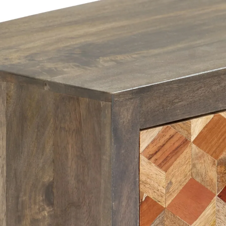 Meuble TV Gris 120 x 30 x 40 cm Bois massif de manguier - 5