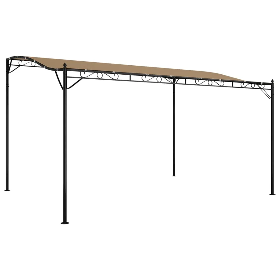 Auvent taupe 4x3 m 180 g/m² tissu et acier - 2