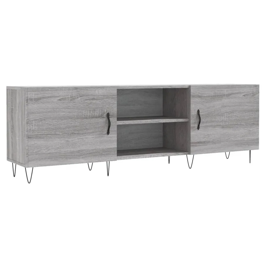 Meuble TV sonoma gris 150x30x50 cm bois d'ingénierie - 2