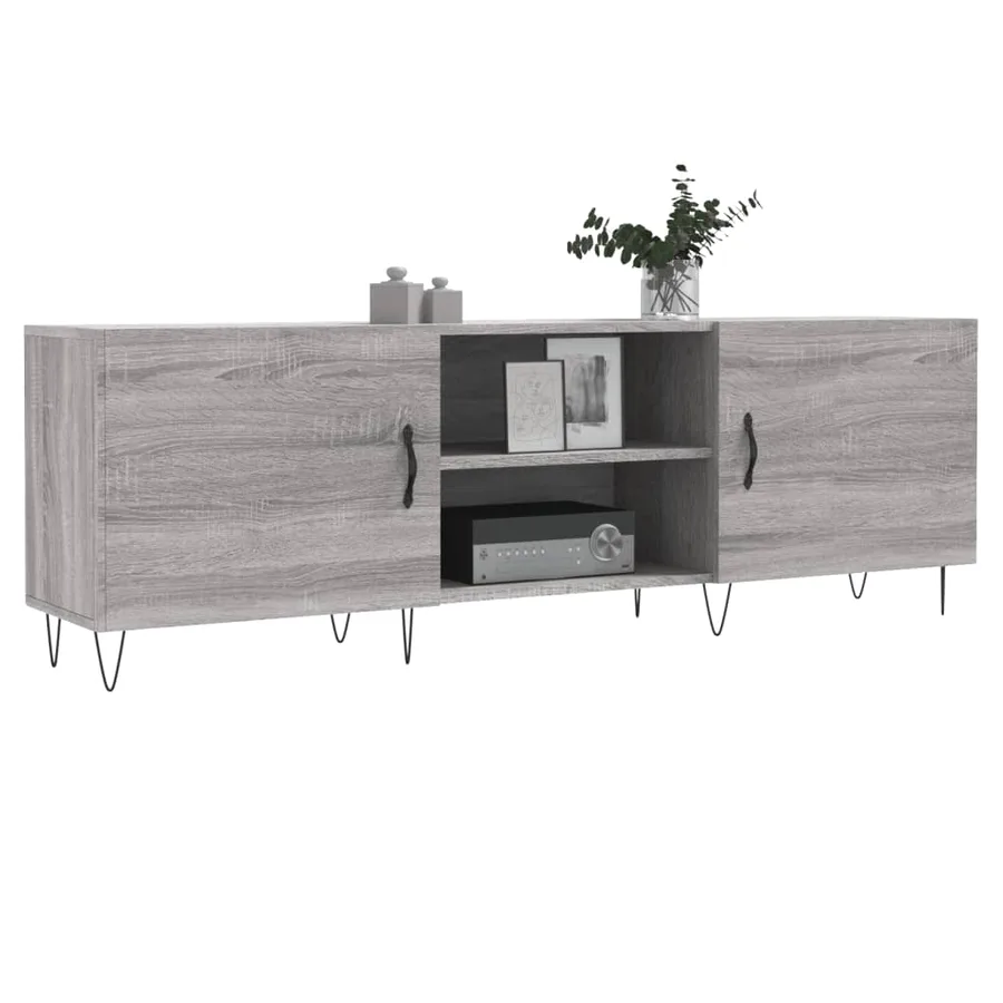 Meuble TV sonoma gris 150x30x50 cm bois d'ingénierie - 3