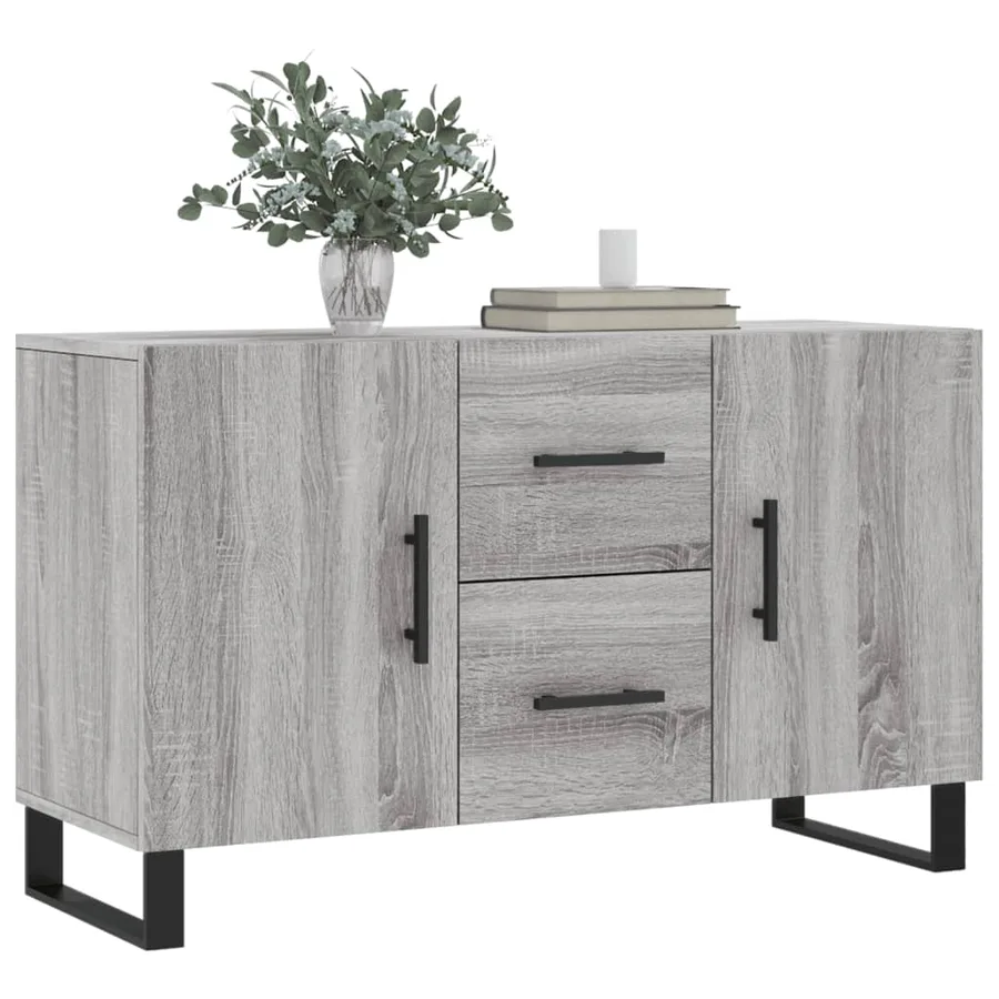 Buffet sonoma gris 100x36x60 cm bois d'ingénierie - 3
