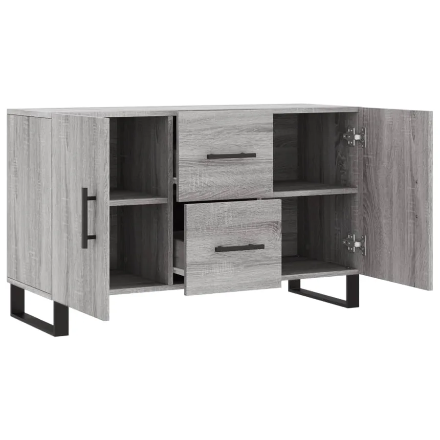 Buffet sonoma gris 100x36x60 cm bois d'ingénierie - 5