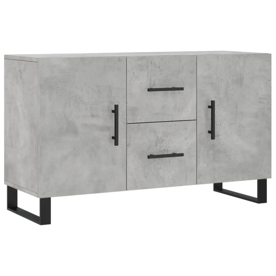 Buffet gris béton 100x36x60 cm bois d'ingénierie - 2