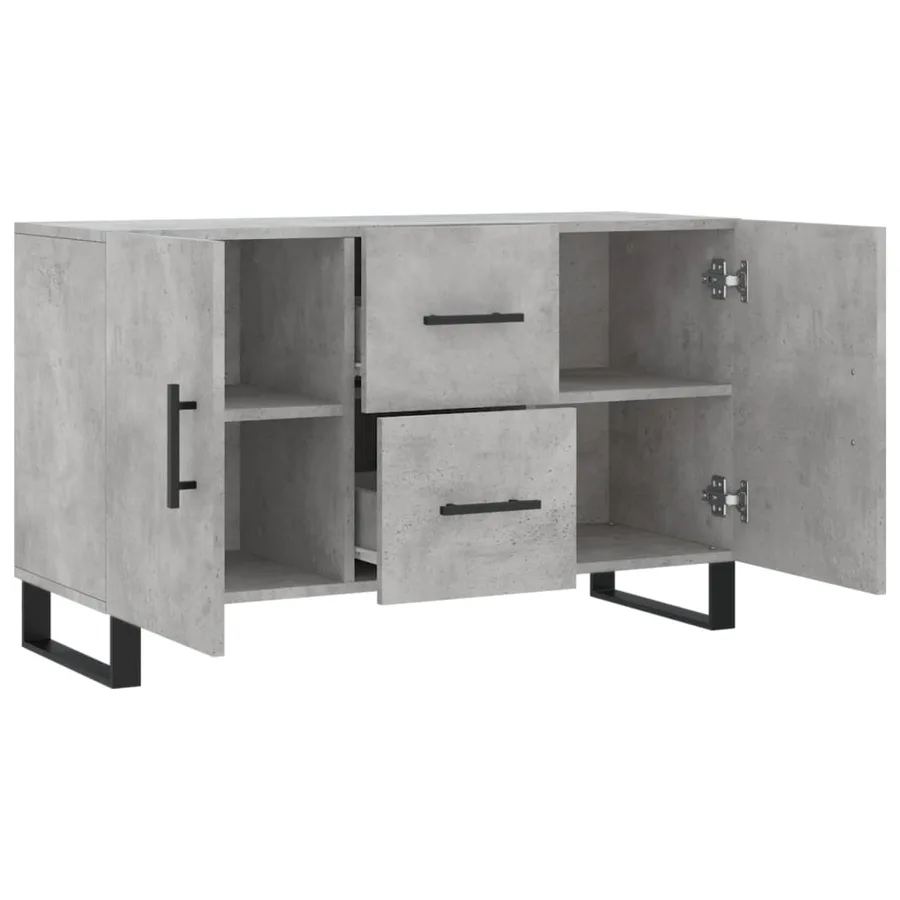 Buffet gris béton 100x36x60 cm bois d'ingénierie - 5
