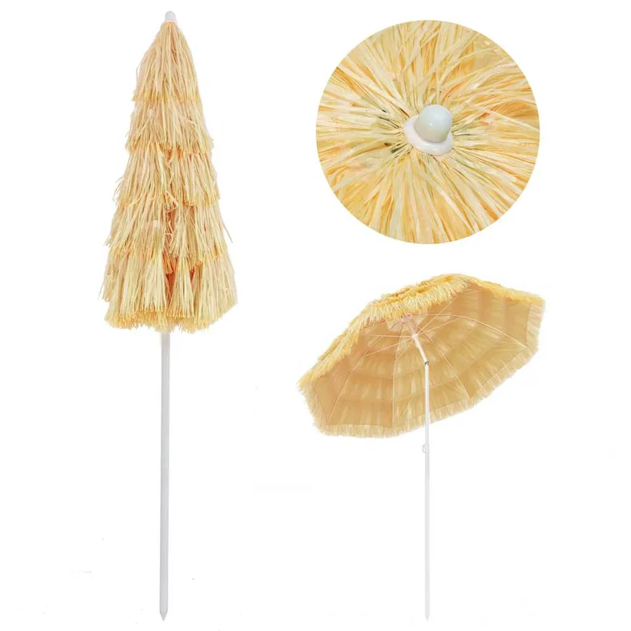 Parasol de plage Naturel 180 cm Style hawaïen - 3
